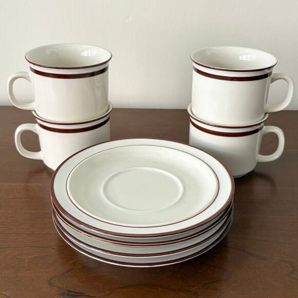 VTG Elegance II Collection Bavarian Brown Cup & Saucer | 4 Sets | 1970s | EUC - Picture 2 of 8